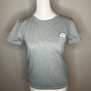 Gray T-Shirt with Cat Pocket